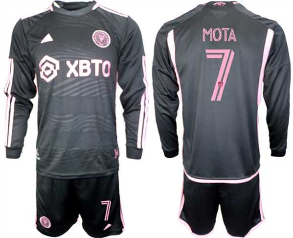 Men's Inter Miami CF #7 Mota 2023-24 Black Away Soccer Jersey Suit,We sell and wholesale Men's Inter Miami CF #7 Mota 2023-24 Black Away Soccer Jersey Suit on line form chian!